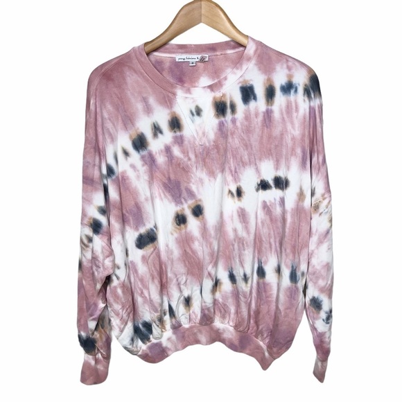 Young Fabulous & Broke Tops - Young Fabulous & Broke Juliette Tie Dye Sweatshirt Pink Size Small Pullover